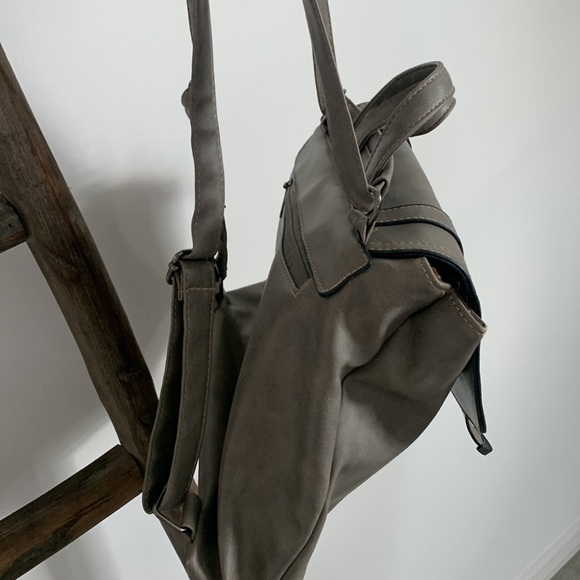 Faux Leather XinXin Gray Classic Backpack Zipper - Picture 7 of 9